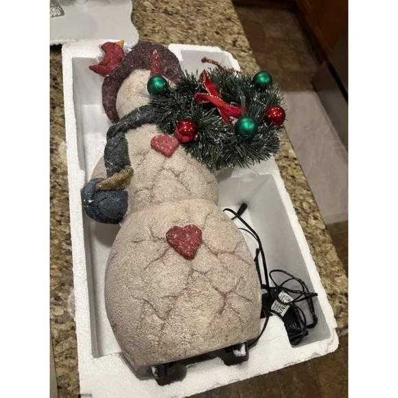 Fiber Optic Snowman 19" Wreath Birds w/BoxTarget Christmas Lights Up Perfectly